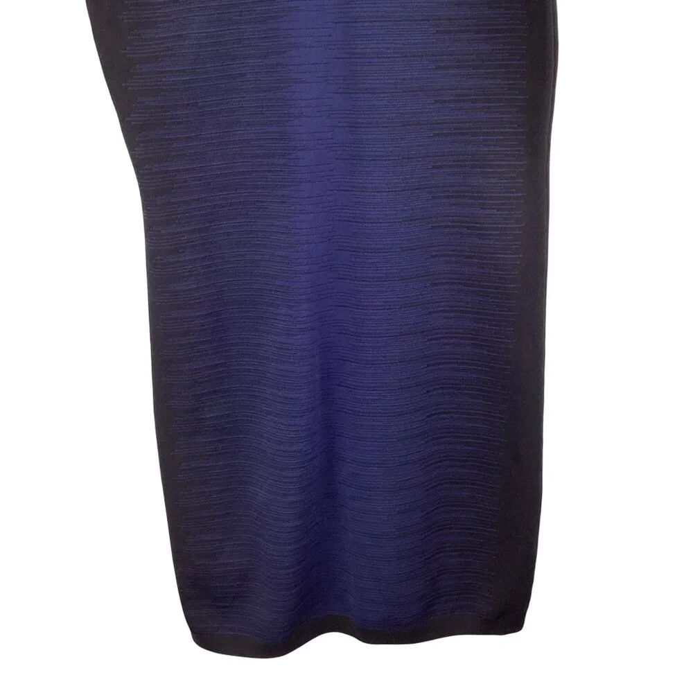 French Connection Dress Size 12 Bodycon‎ Navy & Black Dani Degrade Short Sleeve - Picture 8 of 10